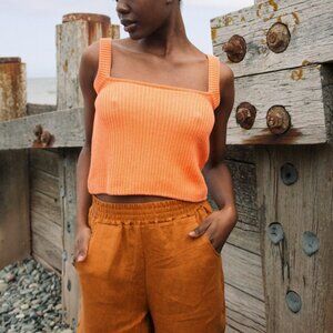 Beaumont Organic Terina Organic Cotton Vest Apricot Small